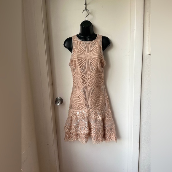 Jonathan Simkhai Metallic Mini Dress Nude size XS - Picture 3 of 16